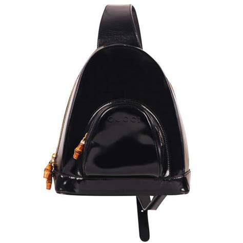 gucci black patent backpack|gucci patent leather bag vintage.